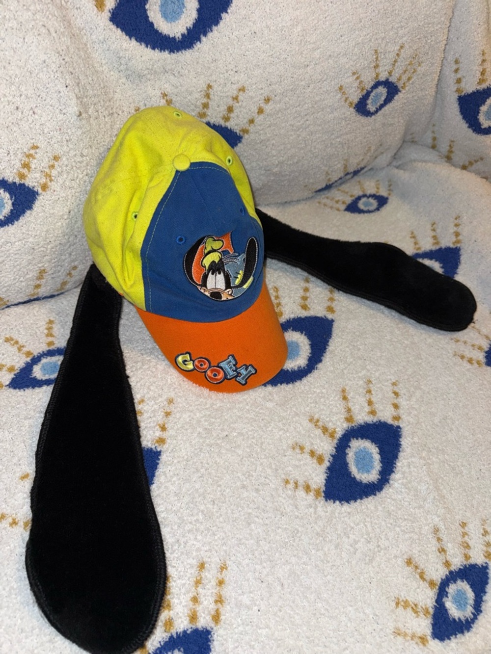 Vintage Goofy Kids Character Cap - Yellow Blue Orange